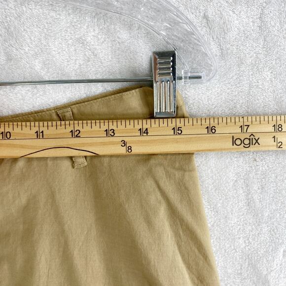 Lauren Ralph Lauren Button Front Pintuck Hem A-Line Flare Skirt Size 10P Tan - Picture 8 of 9